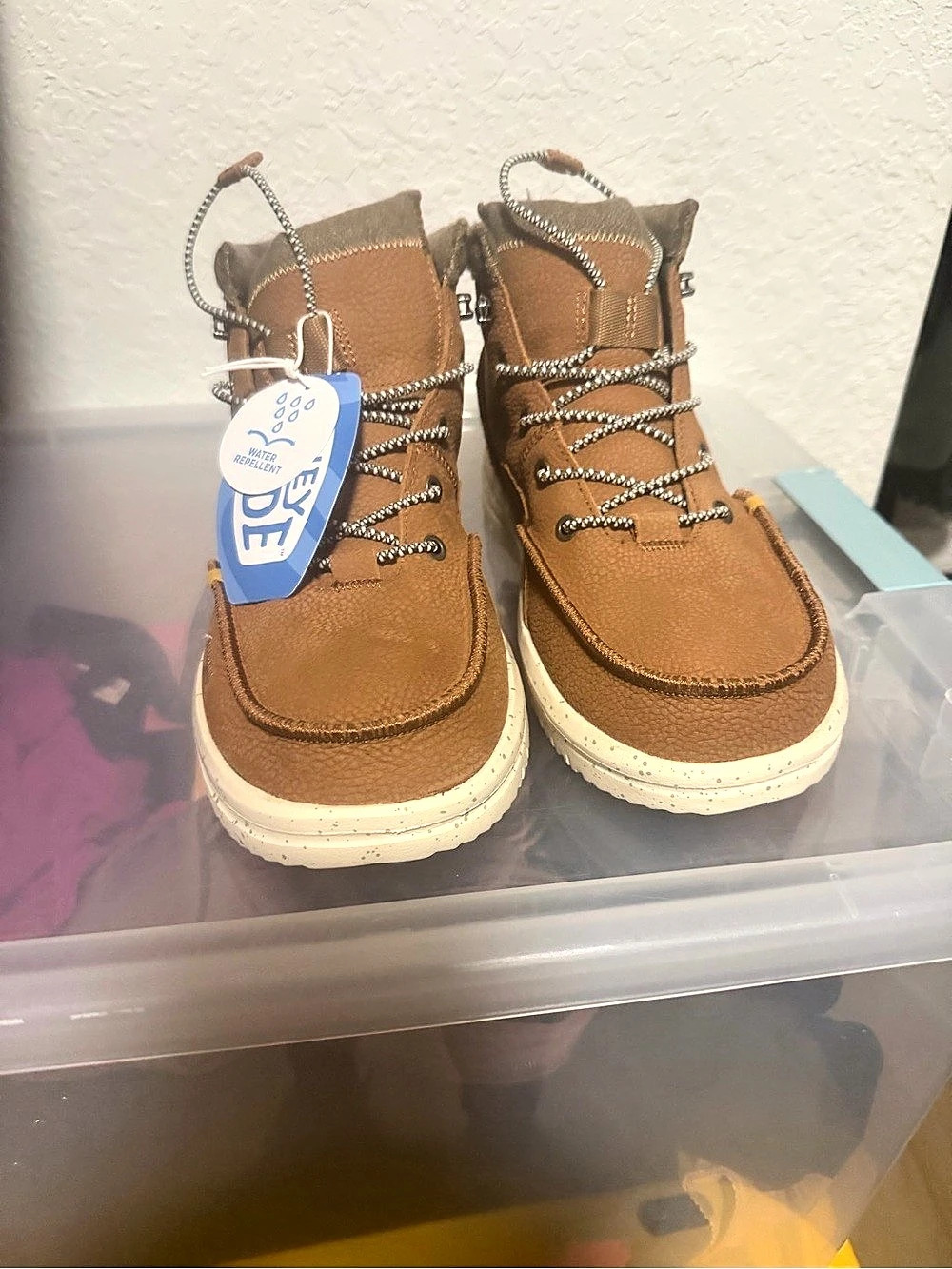 Hey Dude Wendy Peak Hi Suede Brown & White Boots - Picture 4 of 5
